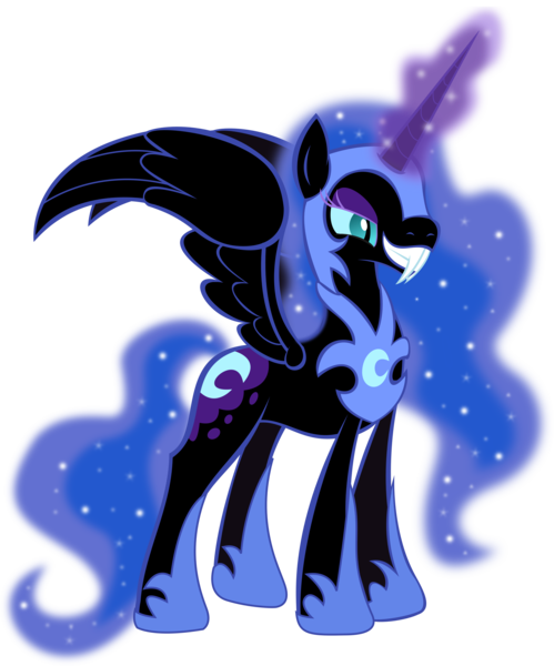 Size: 5408x6500 | Tagged: absurd resolution, artist:theshadowstone, derpibooru import, fangs, nightmare moon, safe, solo