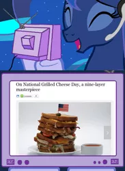 Size: 563x769 | Tagged: exploitable meme, gamer luna, glorious grilled cheese, grilled cheese, princess luna, safe, tv meme