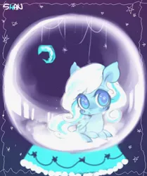 Size: 570x683 | Tagged: safe, artist:littlepinkamena, derpibooru import, oc, oc:snowdrop, unofficial characters only, pegasus, pony, snow globe