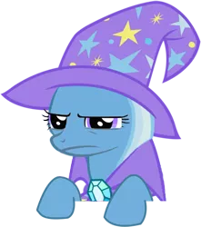 Size: 367x415 | Tagged: safe, artist:darkomegamk2, derpibooru import, trixie, pony, unicorn, female, mare, scowl, simple background, solo, suspicious, transparent background, vector