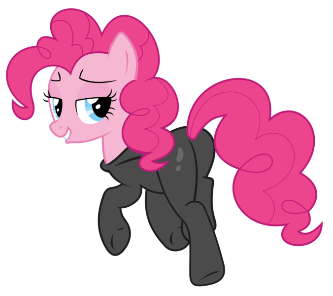 Size: 3000x2662 | Tagged: artist:alexiy777, bedroom eyes, catsuit, derpibooru import, lip bite, pinkie pie, plot, show accurate, simple background, suggestive, transparent background, vector