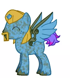 Size: 347x385 | Tagged: safe, derpibooru import, oc, unofficial characters only, alicorn, pony, pony creator, 9000 hours in pony creator, abomination, alicorn oc, broken horn, donut steel, mismatched hair, pony maker, solo