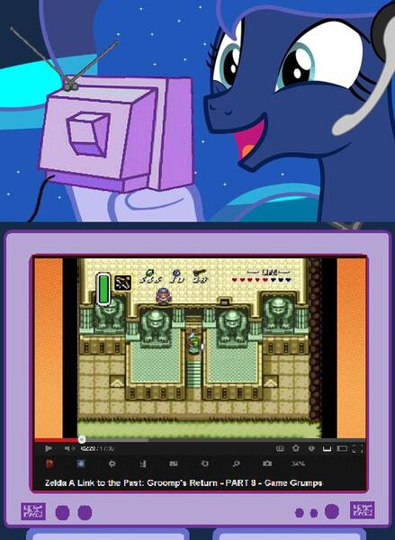 Size: 512x700 | Tagged: derpibooru import, exploitable meme, game grumps, gamer luna, princess luna, safe, the legend of zelda, tv meme