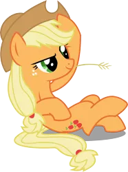Size: 5215x7000 | Tagged: safe, artist:canon-lb, derpibooru import, applejack, earth pony, pony, absurd resolution, simple background, straw in mouth, transparent background, vector