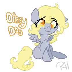 Size: 500x500 | Tagged: safe, artist:robynne, derpibooru import, derpy hooves, ditzy doo, pegasus, pony, alternate hairstyle, cute, derpabetes, filly, simple background, solo, transparent background, wingding eyes