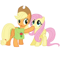 Size: 3996x3996 | Tagged: applejack, artist:lixr, derpibooru import, fluttershy, safe, simple background, transparent background, vector