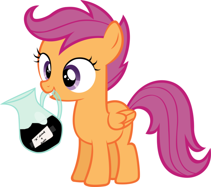 Size: 5985x5303 | Tagged: absurd resolution, artist:cherrygrove, chemical x, derpibooru import, jug, safe, scootaloo, simple background, transparent background, vector