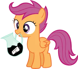 Size: 5985x5303 | Tagged: absurd resolution, artist:cherrygrove, chemical x, derpibooru import, jug, safe, scootaloo, simple background, transparent background, vector