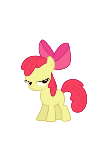 Size: 744x1052 | Tagged: safe, artist:newlunaticrepublic, derpibooru import, apple bloom, bedroom eyes, simple background, svg, .svg available, transparent background, vector