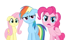 Size: 9000x5060 | Tagged: absurd resolution, artist:likonan, fluttershy, pinkie pie, rainbow dash, safe, simple background, transparent background, vector