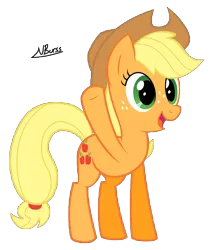 Size: 6900x8100 | Tagged: absurd resolution, applejack, artist:twiddlechimp, derpibooru import, safe, simple background, solo, transparent background, vector, waving