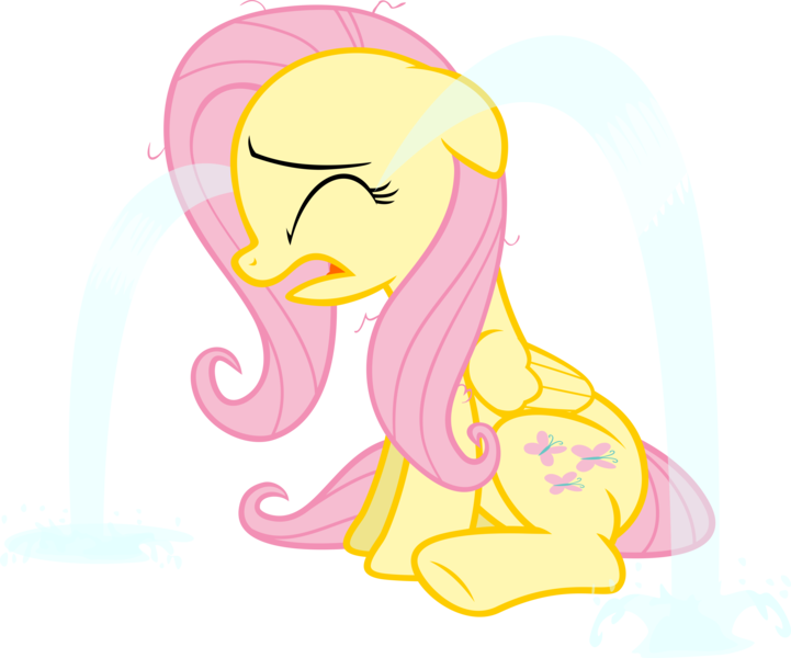 Size: 4000x3327 | Tagged: artist:stardustxiii, crying, derpibooru import, fluttercry, fluttershy, ocular gushers, sad, safe, simple background, sitting, solo, transparent background, vector