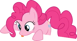 Size: 2094x1118 | Tagged: safe, artist:patec, derpibooru import, pinkie pie, licking, simple background, solo, tongue out, transparent background, vector