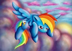 Size: 4961x3508 | Tagged: artist:teengirl, cloud, cloudy, derpibooru import, flying, rainbow dash, safe, solo