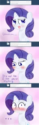 Size: 1100x3500 | Tagged: artist needed, blushing, derpibooru import, female, filly, filly rarity, implied shipping, lesbian, looking at you, rainbow dash, raridash, rarity, safe, tsundere, tsunderity