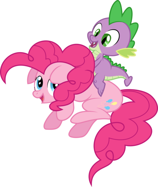 Size: 3000x3544 | Tagged: safe, artist:sulyo, derpibooru import, pinkie pie, spike, dragon, earth pony, pony, dragons riding ponies, female, male, riding, riding a pony, rodeo, simple background, transparent background, vector