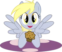Size: 2001x1675 | Tagged: safe, artist:sourspot, derpibooru import, derpy hooves, pegasus, pony, female, mare, muffin, simple background, solo, transparent background, underp, vector