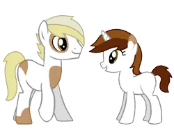 Size: 825x652 | Tagged: dead source, safe, artist:simpleplan4life, derpibooru import, oc, oc:chocolate muffin, oc:pilot, unofficial characters only, earth pony, pony, unicorn, pony creator, disguise, offspring, parent:dinky hooves, parent:pipsqueak, parents:dinkysqueak, simple background, transparent background