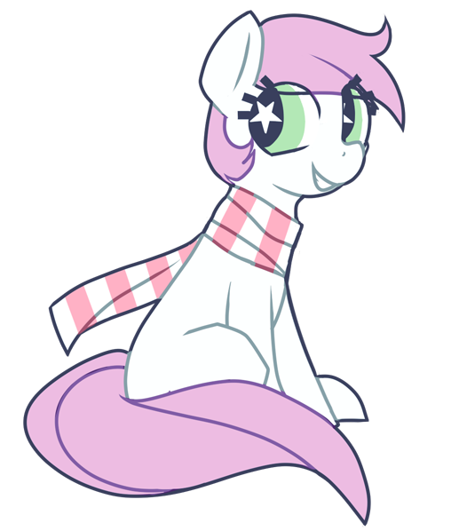 Size: 517x598 | Tagged: safe, artist:mewball, derpibooru import, oc, oc:candy prancer, unofficial characters only, clothes, scarf, wingding eyes