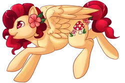 Size: 2700x1800 | Tagged: safe, artist:noxxplush, derpibooru import, oc, oc:fairy ring, unofficial characters only, pegasus, pony, flower, mushroom, running