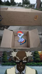 Size: 836x1487 | Tagged: colonel h. stinkmeaner, dashie meme, derpibooru import, evil people finding dash meme, exploitable meme, fanfic:my little dashie, meme, rainbow dash, safe, the boondocks, this will not end well