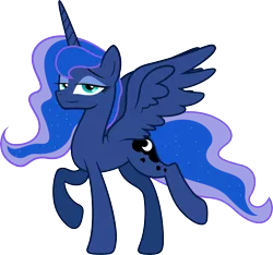 Size: 6109x5706 | Tagged: absurd resolution, artist:kp-shadowsquirrel, artist:quanno3, dead source, derpibooru import, lidded eyes, missing accessory, princess luna, safe, simple background, smug, solo, transparent background, vector