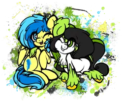 Size: 1957x1597 | Tagged: safe, artist:bone-bone, derpibooru import, oc, oc:blueberry blitz, oc:stormberry, unofficial characters only, earth pony, pegasus, pony, simple background, transparent background