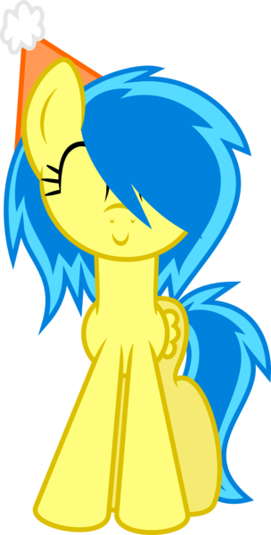 Size: 3000x5916 | Tagged: safe, artist:blueblitzie, derpibooru import, oc, oc:blueberry blitz, unofficial characters only, pegasus, pony, happy, hat, party hat, simple background, smiling, solo, transparent background, vector