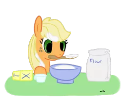 Size: 975x797 | Tagged: applejack, artist:nasse, baking, butter, derpibooru import, flour, safe