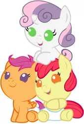 Size: 1500x2200 | Tagged: safe, artist:beavernator, derpibooru import, apple bloom, scootaloo, sweetie belle, pony, baby, baby apple bloom, baby belle, baby pony, baby scootaloo, cute, cutie mark crusaders, diaper, diapered, diapered fillies, diapered foals, female, filly, foal, simple background, vector, white background, white diapers