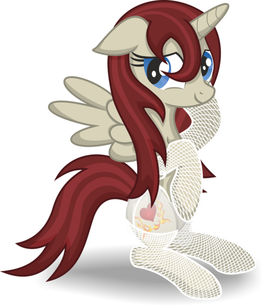 Size: 2807x3251 | Tagged: suggestive, artist:leopurofriki, derpibooru import, oc, unofficial characters only, alicorn, pony, alicorn oc, clothes, fishnets, simple background, transparent background
