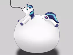 Size: 400x300 | Tagged: safe, artist:8aerondight8, derpibooru import, shining armor, pony, unicorn, hose, inflation, picture for breezies