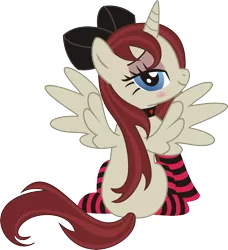 Size: 2005x2202 | Tagged: suggestive, artist:leopurofriki, derpibooru import, oc, unofficial characters only, alicorn, pony, alicorn oc, clothes, simple background, socks, solo, striped socks, transparent background