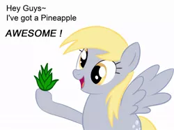 Size: 780x581 | Tagged: safe, artist:syansyan, derpibooru import, derpy hooves, pegasus, pony, awesome, female, mare, pineapple, solo