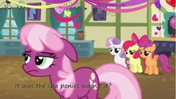 Size: 1401x788 | Tagged: apple bloom, cheerilee, cutie mark crusaders, derpibooru import, edit, edited screencap, floppy ears, frown, hearts and hooves day, hearts and hooves day (episode), insane pony thread, ponyville schoolhouse, safe, scootaloo, screencap, sweetie belle