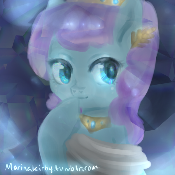 Size: 800x800 | Tagged: safe, artist:marinakirby, derpibooru import, sapphire joy, crystal pony, pony, 30 minute art challenge