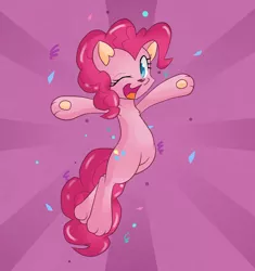 Size: 1500x1595 | Tagged: artist:hidden-cat, cat, catified, confetti, derpibooru import, happy, pinkie cat, pinkie pie, safe, solo, species swap