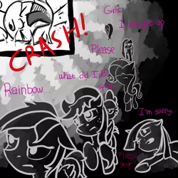 Size: 5000x5000 | Tagged: absurd resolution, applejack, artist:sharpieboss, comic, comic:the stars will fall, derpibooru import, fluttershy, mane seven, mane six, pinkie pie, rainbow dash, rarity, semi-grimdark, spike, twilight sparkle