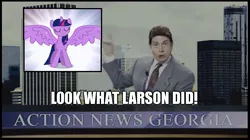 Size: 651x365 | Tagged: alicorn drama, derpibooru import, image macro, m.a. larson, meme, news, safe, ted, twilight sparkle