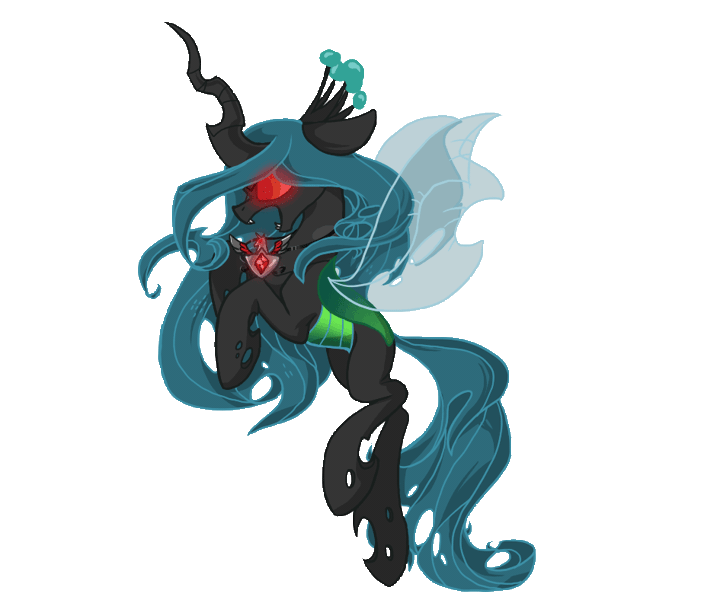 Size: 920x788 | Tagged: alicorn amulet, animated, artist:luga12345, changeling, changeling queen, derpibooru import, female, glowing eyes, open mouth, profile, queen chrysalis, red eyes take warning, safe, simple background, solo, transparent background