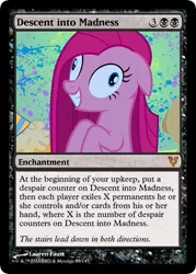 Size: 375x523 | Tagged: avacyn restored, card, contemplating insanity, derpibooru import, insanity face, madame le flour, magic the gathering, party of one, pinkamena diane pie, pinkie pie, safe, sir lintsalot