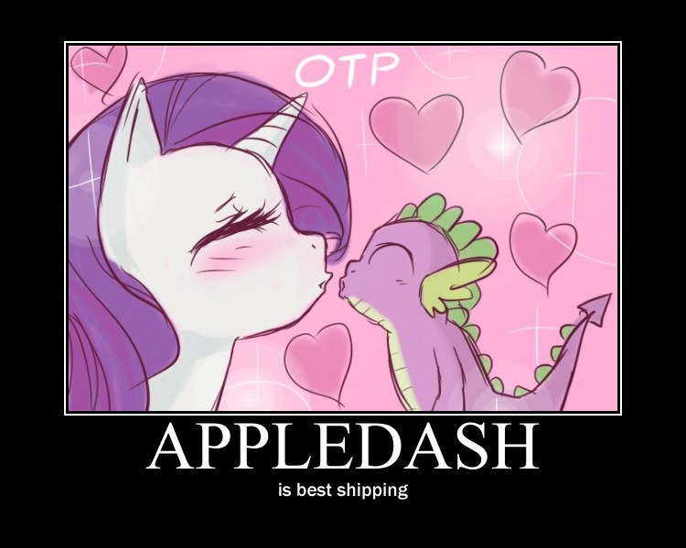 Size: 750x600 | Tagged: safe, derpibooru import, rarity, spike, appledash, caption, demotivational poster, exploitable meme, heart, image macro, joke, meme, motivational poster, otp, poster, pun, shipping, sparity