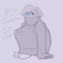Size: 800x800 | Tagged: artist:moronsonofboron, clothes, derpibooru import, glasses, gravity falls, humanized, older, older silver spoon, safe, silver spoon, sweater, sweater town, the hand that rocks the mabel