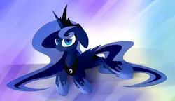 Size: 5000x2885 | Tagged: safe, artist:n_thing, derpibooru import, princess luna, absurd resolution, looking at you, prone, solo