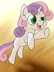 Size: 750x1000 | Tagged: artist:tehflah, derpibooru import, jumping, leaping, mid leap, safe, solo, sweetie belle