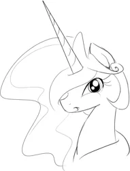 Size: 736x965 | Tagged: artist:zev, derpibooru import, grayscale, monochrome, portrait, princess celestia, safe, solo