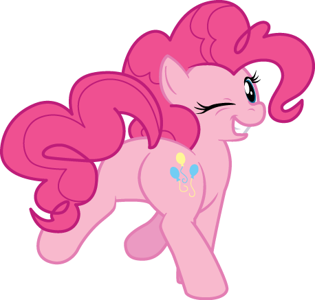 Size: 458x437 | Tagged: artist:darkpandax, balloonbutt, derpibooru import, pinkie pie, plot, presenting, raised leg, simple background, solo, suggestive, transparent background, vector, wink