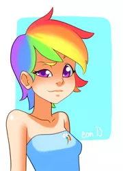 Size: 900x1250 | Tagged: artist:eonhite, derpibooru import, humanized, rainbow dash, safe