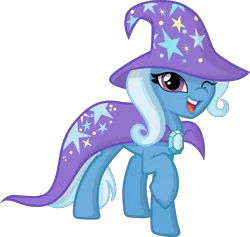 Size: 6323x6000 | Tagged: safe, artist:fehlung, artist:kp-shadowsquirrel, derpibooru import, trixie, pony, unicorn, absurd resolution, female, mare, simple background, smiling, solo, transparent background, vector, wink