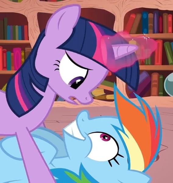 Size: 719x759 | Tagged: safe, derpibooru import, screencap, rainbow dash, twilight sparkle, double rainboom, eyes on the prize, female, grin, hornboner, lesbian, on back, on top, open mouth, out of context, shipping, smiling, twidash, wide eyes